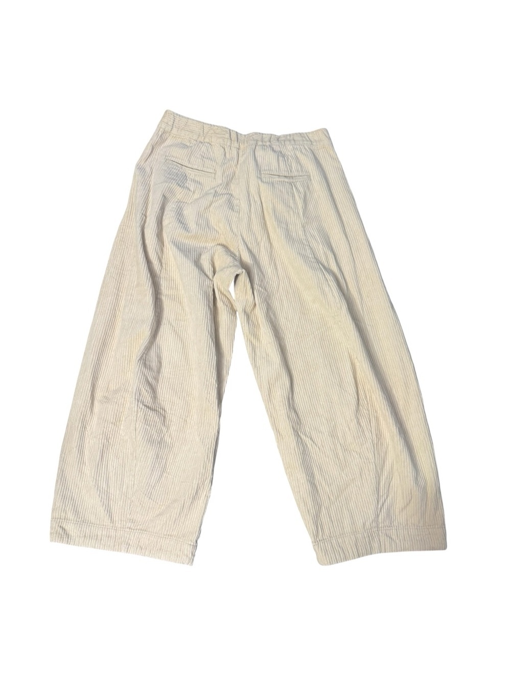 Zara Cream Barrel Leg Corduroy Pants Size Large - Picture 3 of 5